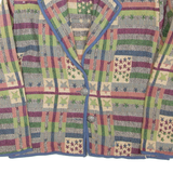 DRAPERS & DAMON'S Womens Blazer Jacket Blue Crazy Pattern M
