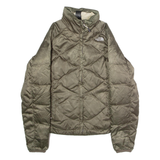 THE NORTH FACE Womens Puffer Jacket Green Nylon Diamond S