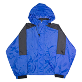 MARLBORO Mens Rain Jacket Blue Nylon 90s Hooded Colourblock L