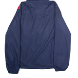 REEBOK Fleece Lined Mens Jacket Blue Hooded Striped L