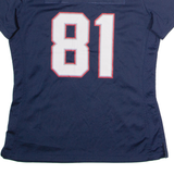 NIKE New England Patriots Home #81 Moss Womens Jersey Blue USA V-Neck M