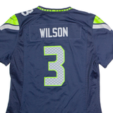 NIKE Seattle Seahawks Home #3 Wilson Womens Jersey Blue USA V-Neck M