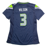 NIKE Seattle Seahawks Home #3 Wilson Womens Jersey Blue USA V-Neck M