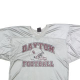 WILSON Dayton Football Cropped Mens Jersey Silver 90s USA V-Neck XL