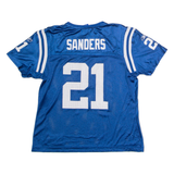 REEBOK Indianapolis Colts Home #21 Sanders Womens Jersey Blue USA Nylon L