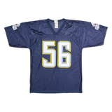 NFL San Diego Chargers Home #56 Merriman Mens Jersey Blue USA V-Neck M