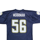 NFL San Diego Chargers Home #56 Merriman Mens Jersey Blue USA V-Neck M