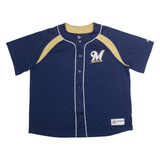 MAJESTIC Milwaukee Brewers Mens Jersey Blue USA XL