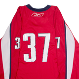 REEBOK #37 Hockey Mens Jersey Red Long Sleeve USA V-Neck 2XL