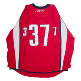 REEBOK #37 Hockey Mens Jersey Red Long Sleeve USA V-Neck 2XL