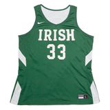 NIKE Notre Dame Alternate #33 Womens Jersey Green Sleeveless USA V-Neck L