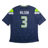 NIKE Seattle Seahawks Home #3 Wilson Mens Jersey Blue USA V-Neck XL