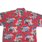 CLEARWATER Cars USA Mens Shirt Red Crazy Pattern L