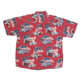 CLEARWATER Cars USA Mens Shirt Red Crazy Pattern L