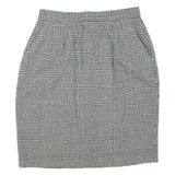 Womens Pencil Skirt Black Short Wool Check M