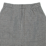 Womens Pencil Skirt Black Short Wool Check M