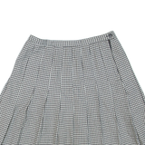 BRIGGS NEW YORK Womens Pleated Skirt Black Knee Length Wool Houndstooth M