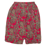 Womens Pencil Skirt Red Short Paisley S