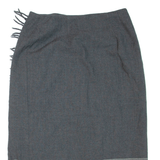 TALBOTS Womens Straight Skirt Grey Knee Length Wool Striped L