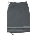 TALBOTS Womens Straight Skirt Grey Knee Length Wool Striped L