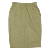 Womens Pencil Skirt Green Knee Length Striped M