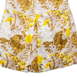 Womens Pleated Skirt Brown Midi Floral S