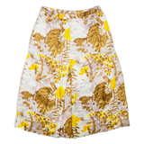 Womens Pleated Skirt Brown Midi Floral S