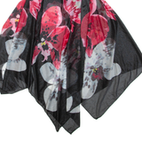 Womens Flare Skirt Black Midi Floral S