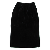 BARANDA Womens Straight Skirt Black Midi Velvet M