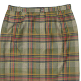 Womens Pencil Skirt Green Knee Length Check M