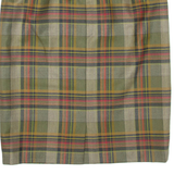 Womens Pencil Skirt Green Knee Length Check M