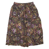 Womens Flare Skirt Purple Midi Floral M