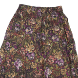 Womens Flare Skirt Purple Midi Floral M