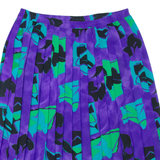 Womens Pleated Skirt Purple Knee Length Floral XL