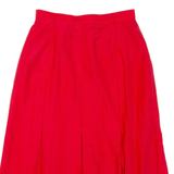 ST MICHAEL Womens Pleated Skirt Red Knee Length S