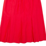 ST MICHAEL Womens Pleated Skirt Red Knee Length S