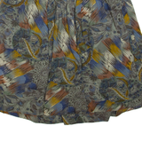 Womens Flare Skirt Grey Short Crazy Pattern XL