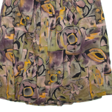 Womens Pleated Skirt Green Knee Length Floral M