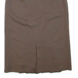 Womens Pencil Skirt Brown Knee Length Wool S