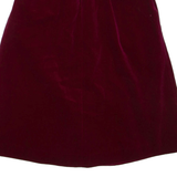 Womens A-Line Skirt Maroon Knee Length Velvet XS