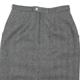 Womens Pencil Skirt Black Short Wool Herringbone XS