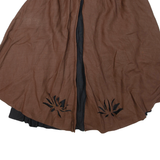 Womens Flare Skirt Brown Midi S