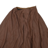 Womens Flare Skirt Brown Midi S