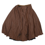 Womens Flare Skirt Brown Midi S