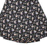 Womens Wrap Skirt Black Long Floral S