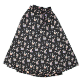 Womens Wrap Skirt Black Long Floral S