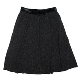 Womens Flare Skirt Black Midi XL