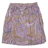 Womens Flare Skirt Purple Knee Length Crazy Pattern XL