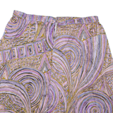 Womens Flare Skirt Purple Knee Length Crazy Pattern XL