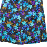 Womens Pleated Skirt Black Knee Length Floral M